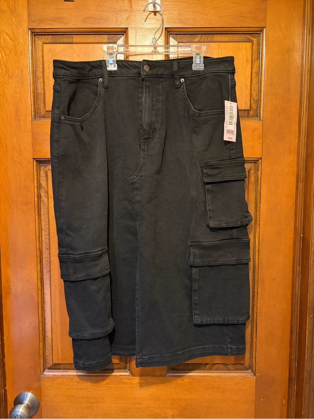 NEW Wild Fable Black Cargo Pocket Denim Skirt NWT